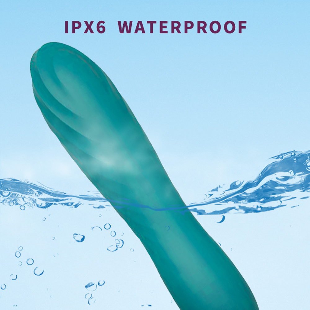 10-Mode Waterproof Rechargeable Green Silicone Vibrator - Image 5