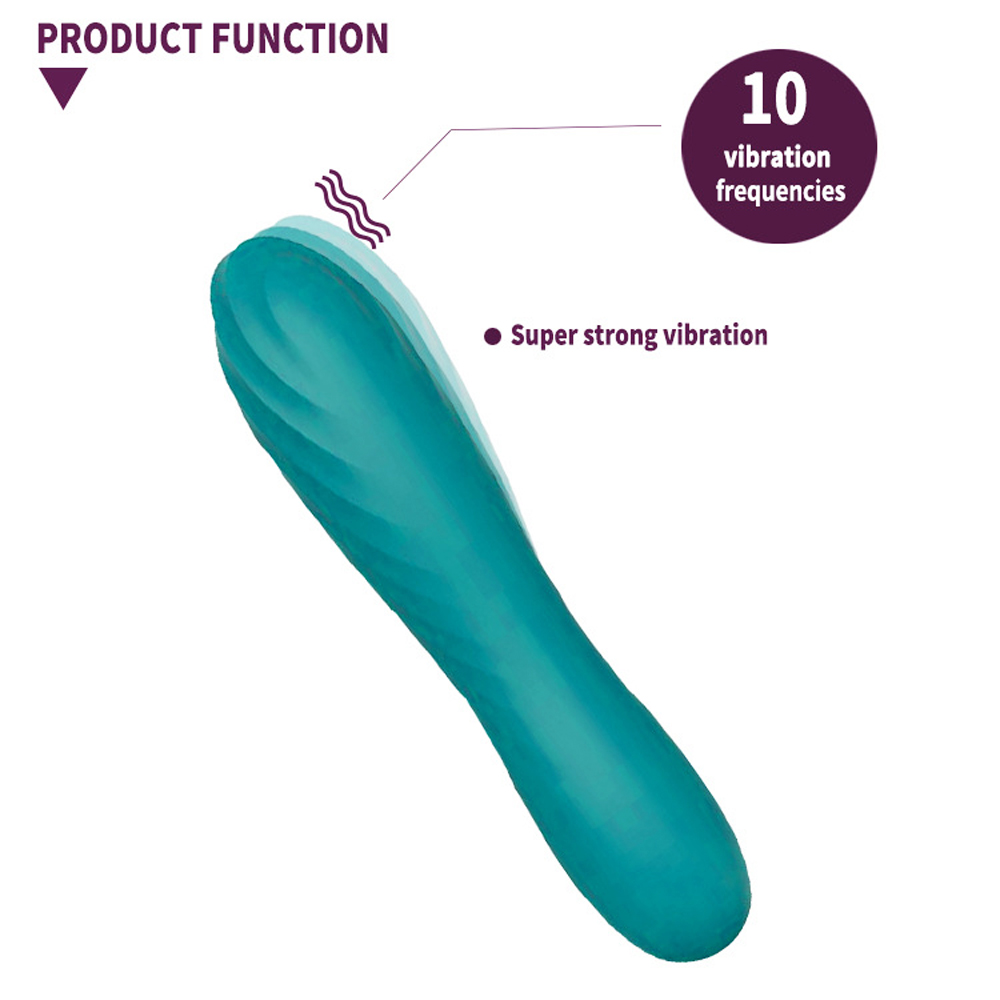 10-Mode Waterproof Rechargeable Green Silicone Vibrator - Image 6