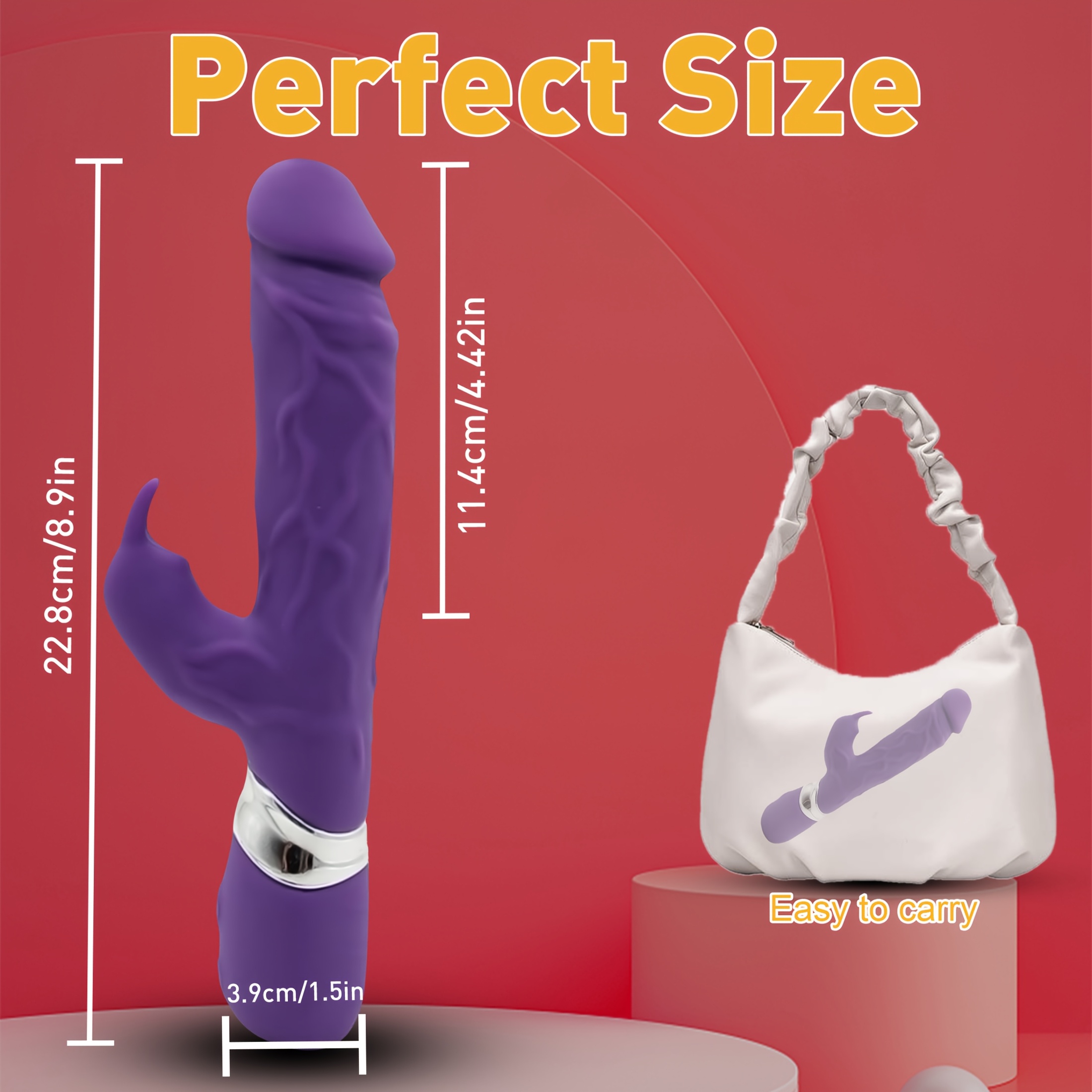 10 Vibration Modes with G Spot Clitoral Dual Massage Rabbit Shaped Vibrator, - Image 6