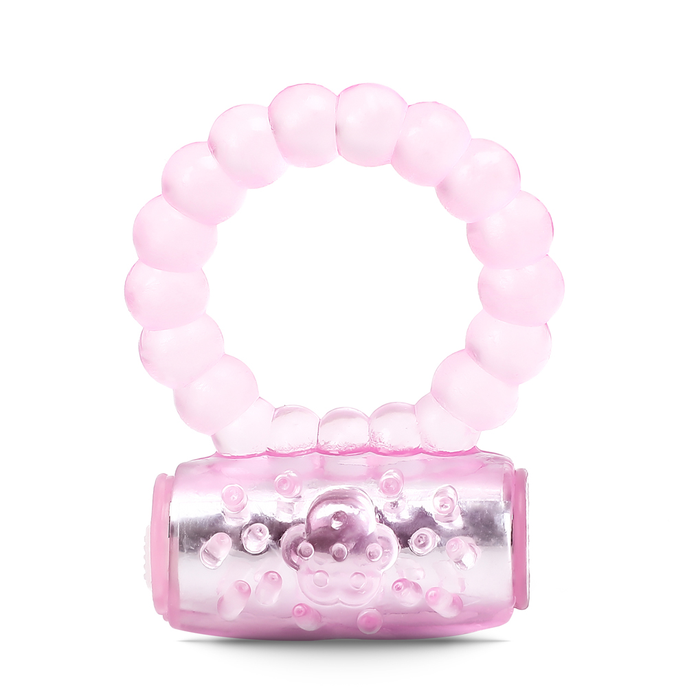 Beaded Silicone Vibrating Ring with Tongue Tease - Image 2