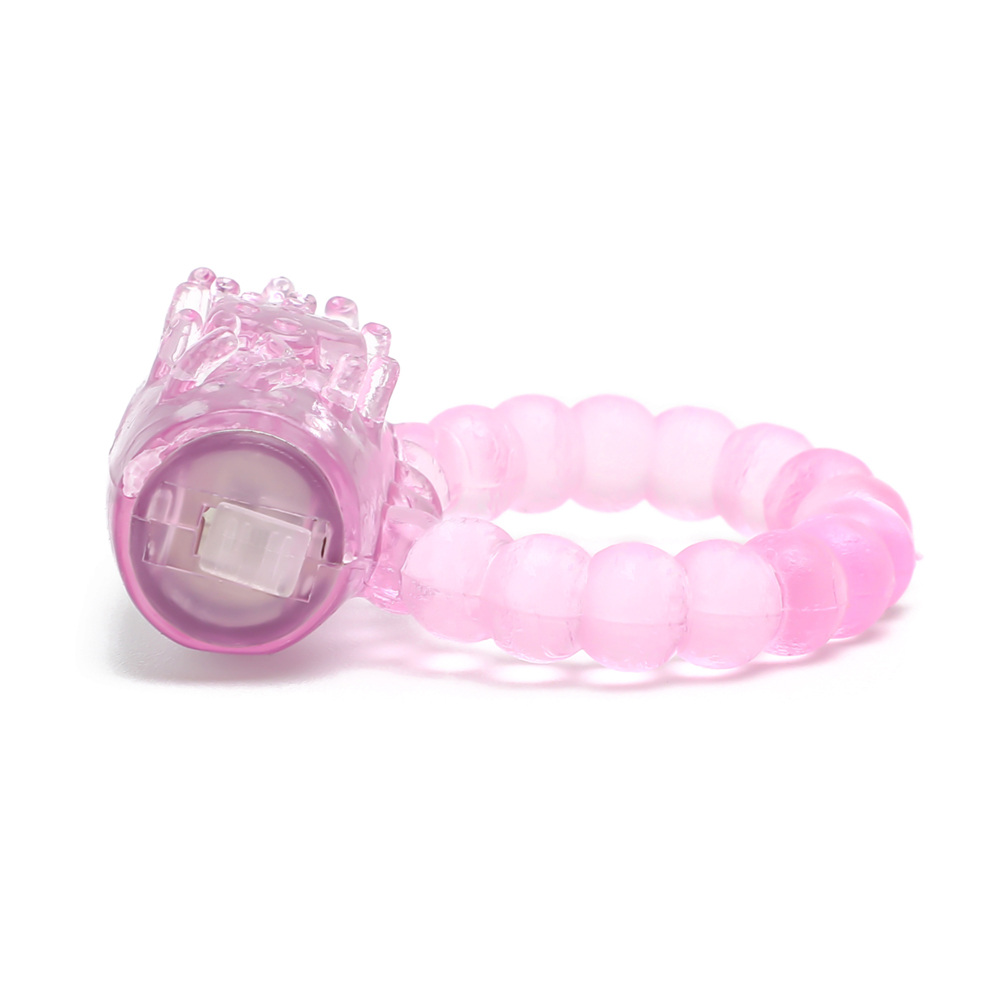 Beaded Silicone Vibrating Ring with Tongue Tease - Image 3