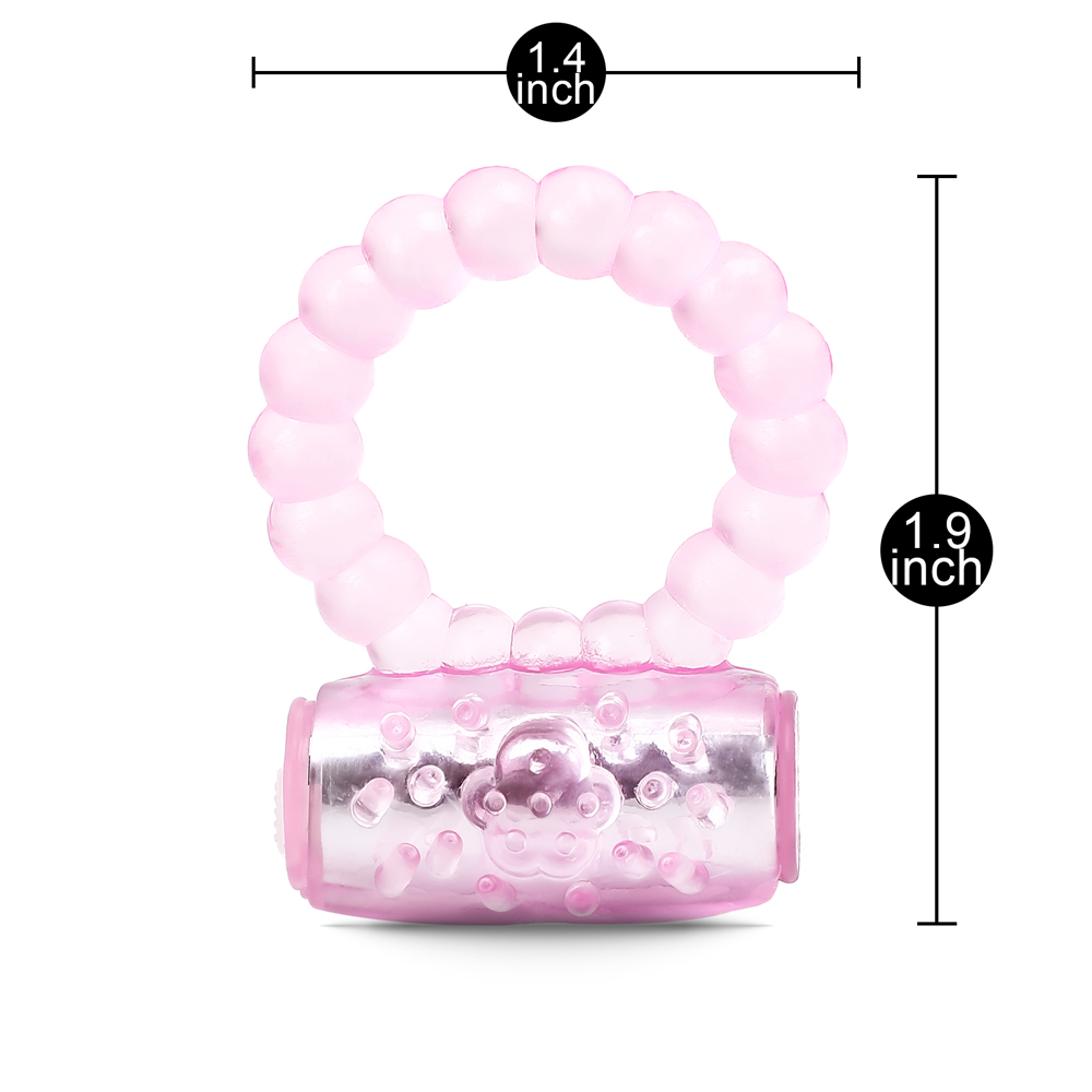 Beaded Silicone Vibrating Ring with Tongue Tease - Image 4