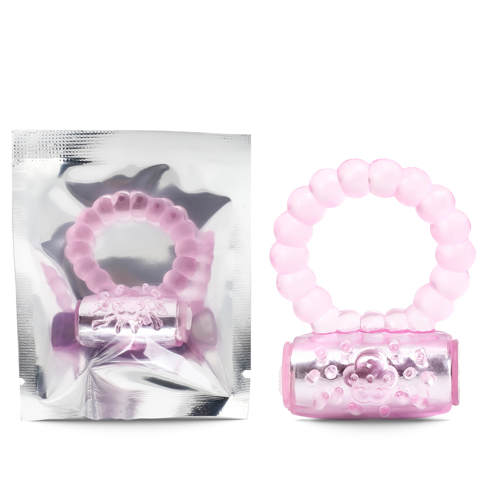 Beaded Silicone Vibrating Ring with Tongue Tease - Image 5