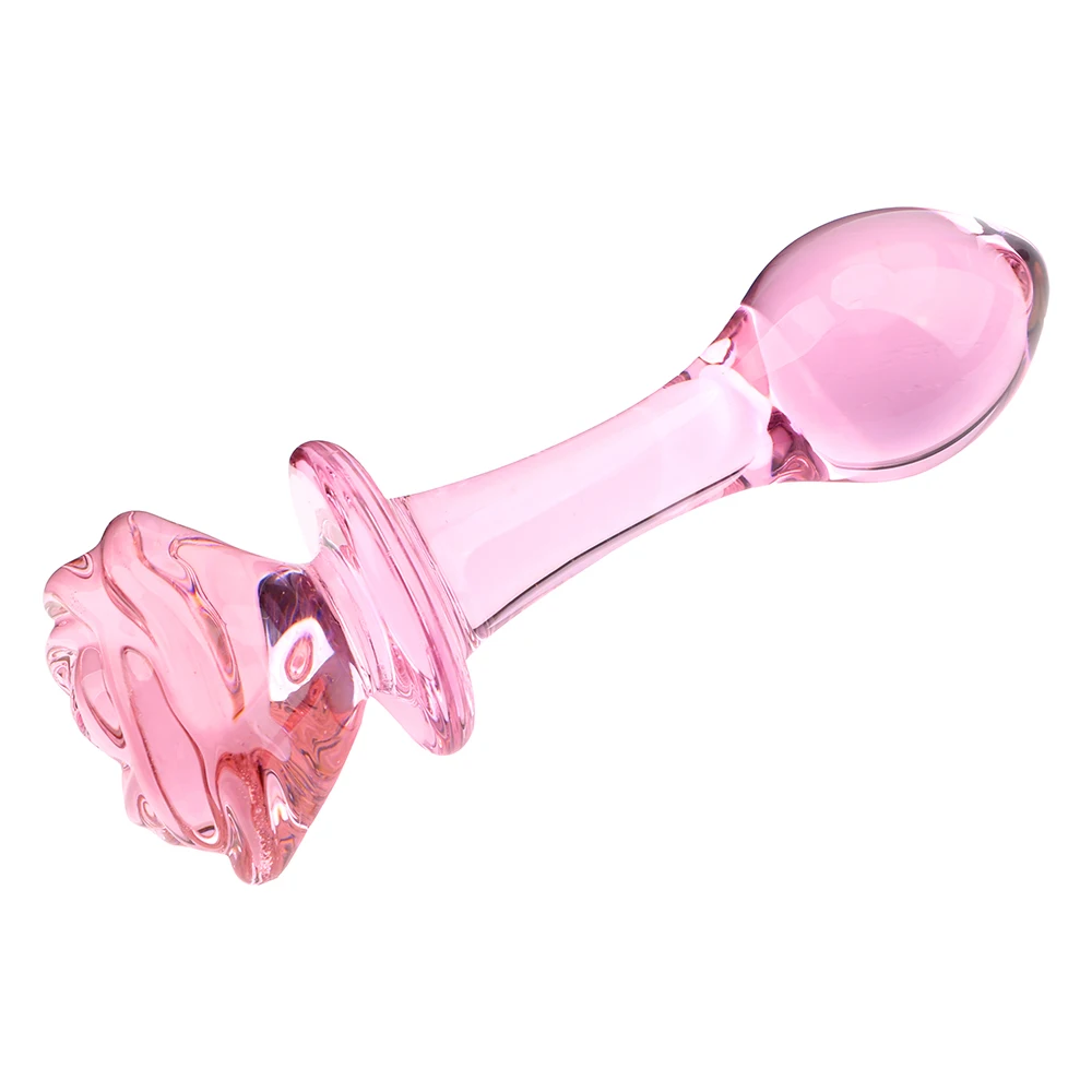 Sex Toys for Women Adult Products Butt Stimulation Anal Bead Pink Rose Flower Shape Anal Plug Prostate Massager Glass Dildo - Image 6