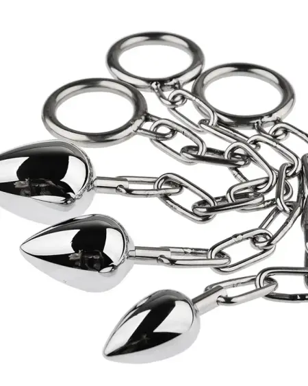 Adult Metal Sex Toy Anal Plug With Chain Butt Plug Sm Adult Toys For Men Penis Ring Penis Exercise Vagina Prostate Massager